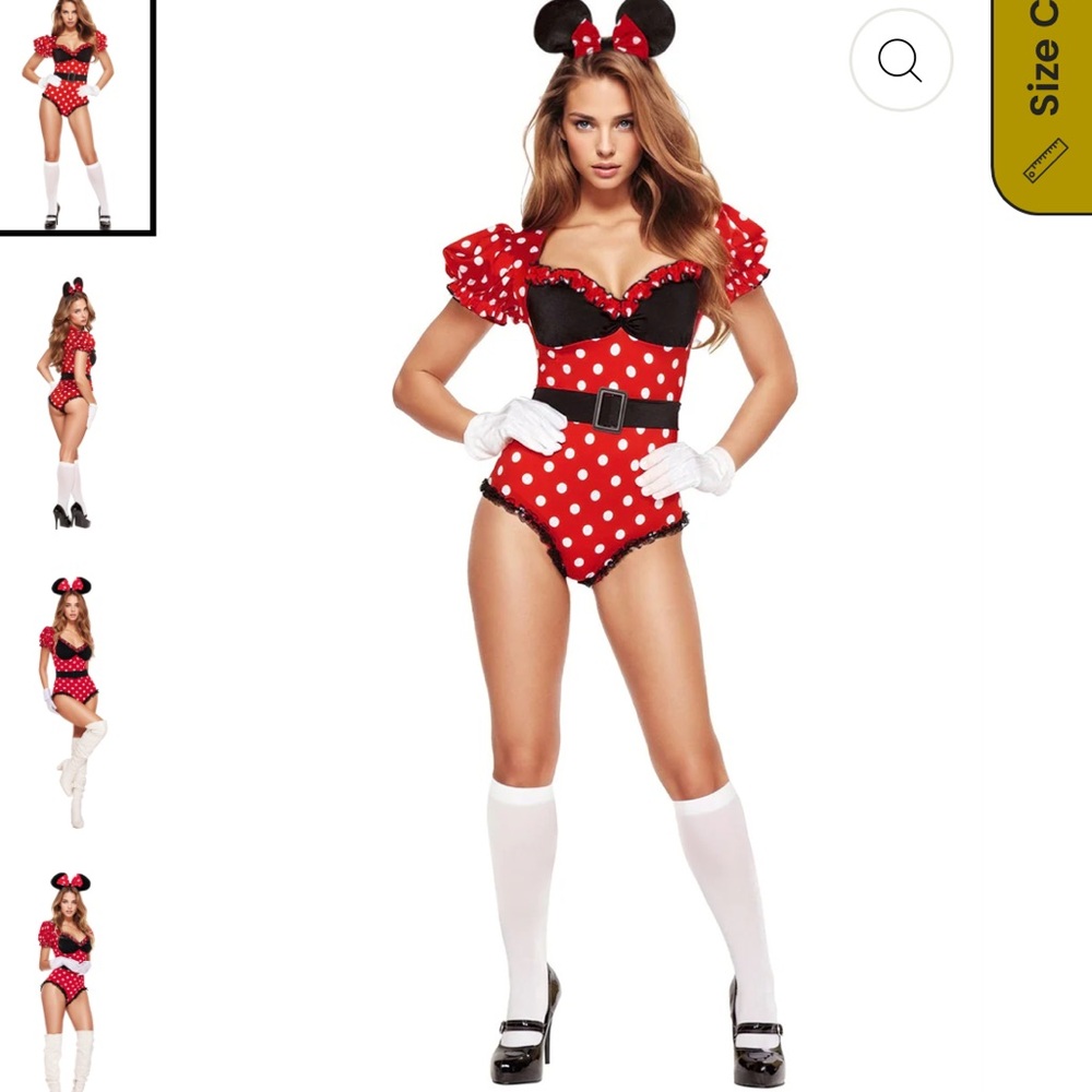 NEW NWT polka dot Minnie Mouse Disney costume red Mickey medium